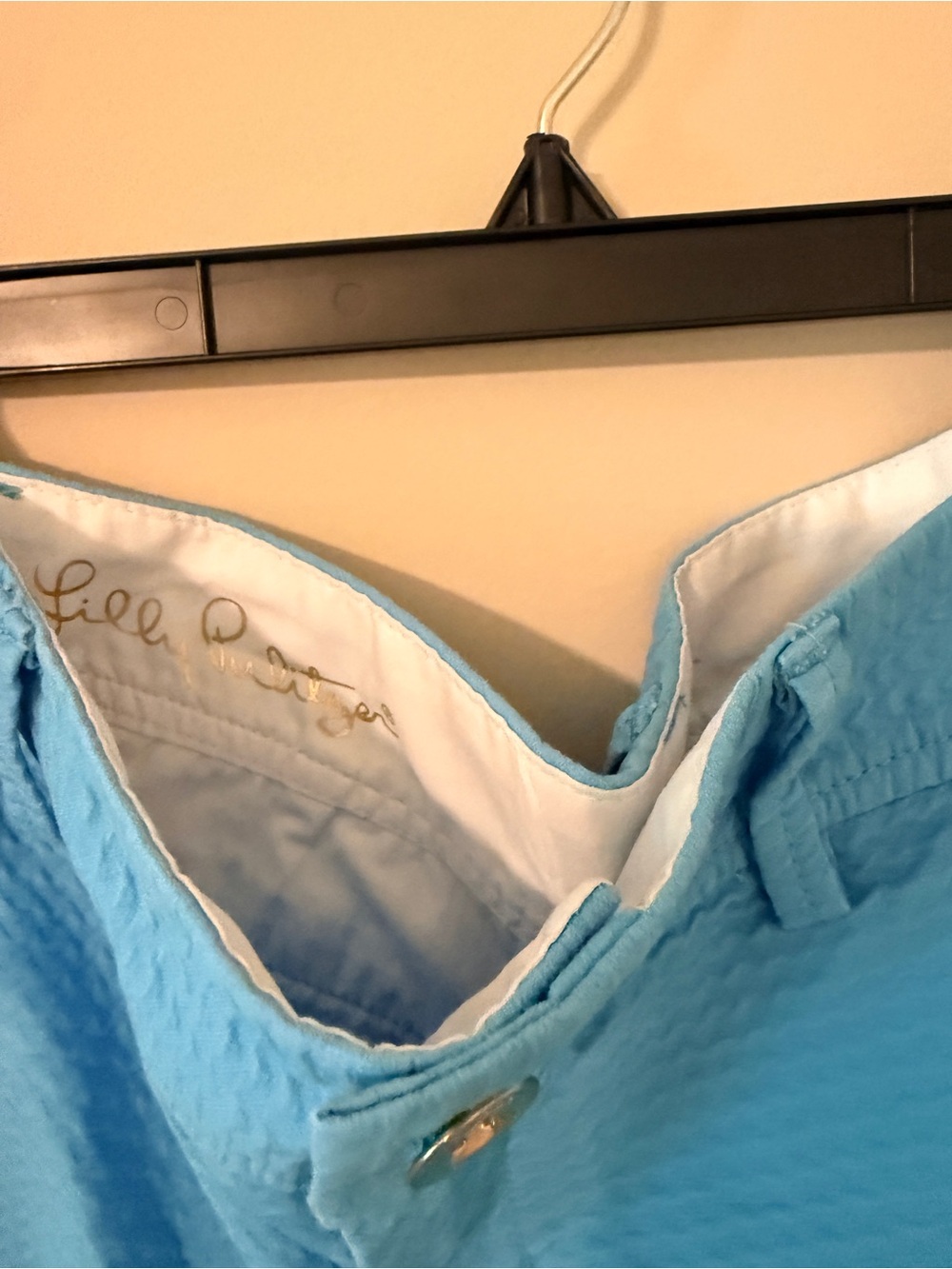 Lilly Pulitzer Light Blue Seersucker Shorts - Picture 4 of 11